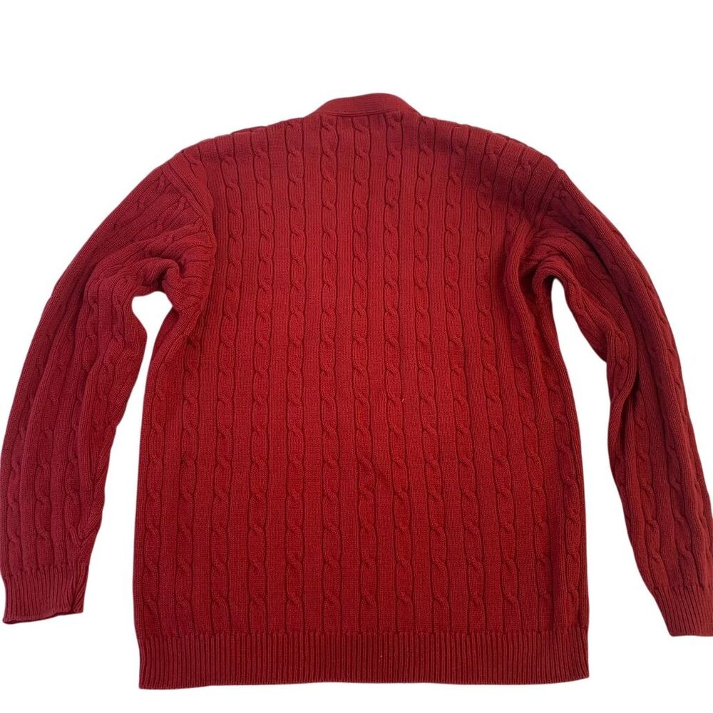 Hunt Club Women's L Red Cable Knit Cardigan Sweater V-Neck Long Sleeve - Picture 4 of 4